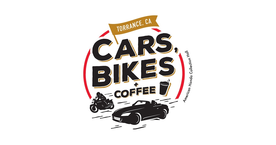 Cars, Motorcycles & Coffee logo, Torrance, California.