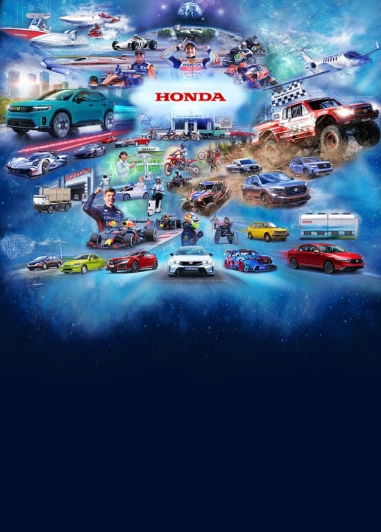 Future and modified vehicles and products shown.